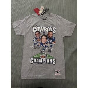 Dallas Cowboys Champions Mitchell & Ness NFL‎ Gray T-Shirt Men's Small